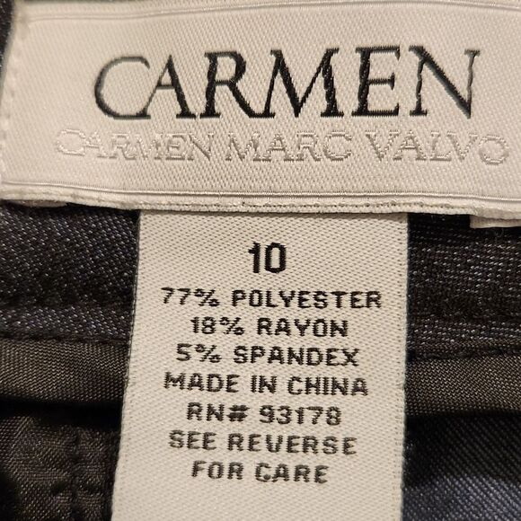 Carmen Marc Valvo Dress Trousers Charcoal Size 10 Office Career - Picture 4 of 12